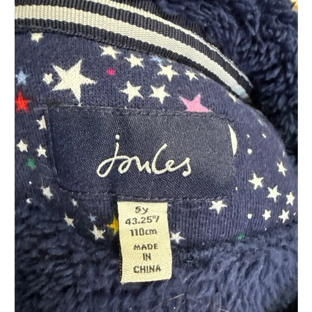 Joules Kids Navy Star Half-Zip Fleece-Lined Pullover Size 5 years